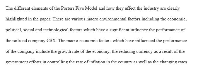 Using an industry with which you are familiar apply each element of Porter’s Five Forces model