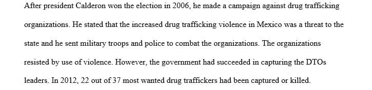 Violence associated with Mexico's drug trafficking organizations.