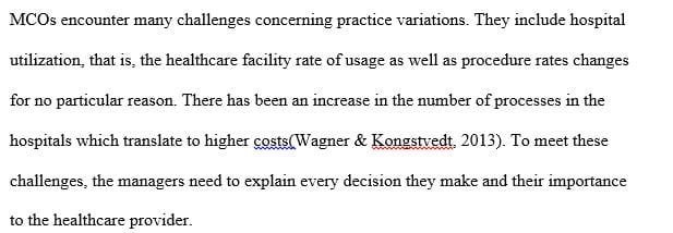 What are the challenges faced by MCOs regarding practice variations 