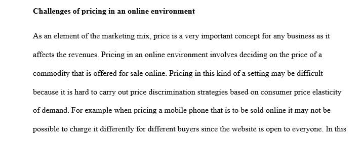 What are the challenges of pricing in an online environment