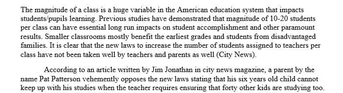 What impact will new class size laws have on high schools