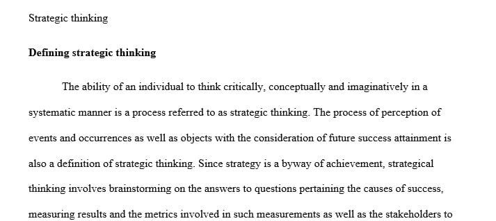 What is Strategic Thinking? Why is it important to corporate success