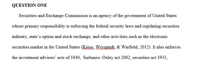 What is the Securities and Exchange Commission 