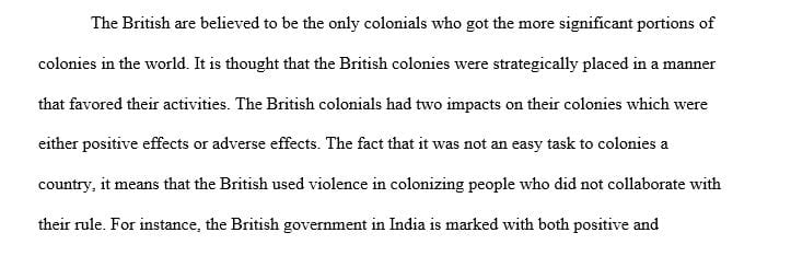 What is the difference with India on the British colonial