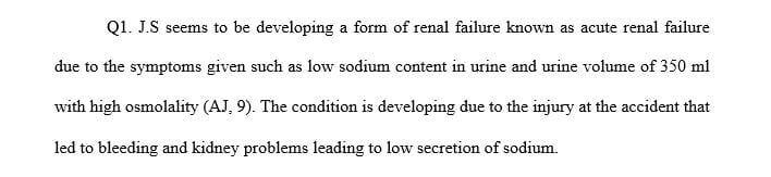 What other laboratory data beside urine output should be collected to evaluate J. S.'s renal function