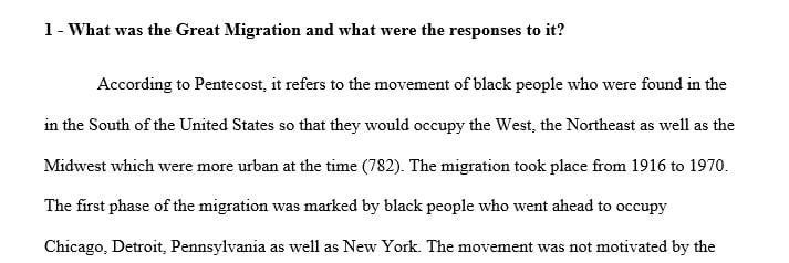 What was the Great Migration and what were the responses to it