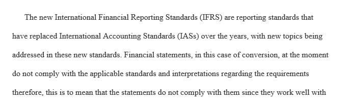 What will be some of the main concerns for your company as it moves from U.S. GAAP to IFRS