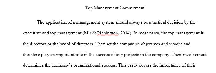 Why is the commitment of top management essential for successful project management