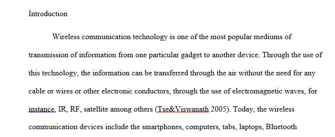 Wireless Topology Paper: Wireless communication, generally, useless three configuration topologies