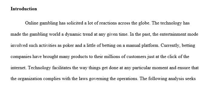 Write 4 page about Pro online gambling in Viability