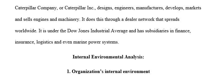 Write a 1400-word minimum internal environmental analysis