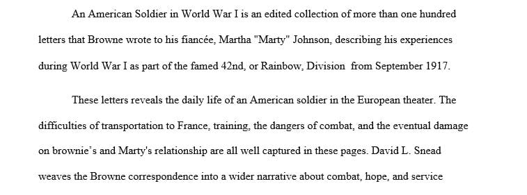 Write a book review of An American Soldier in World War I