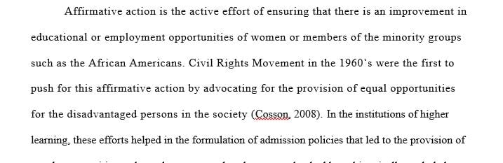 Write a paper that analyzes the evolution of affirmative action over the last 40+ years.