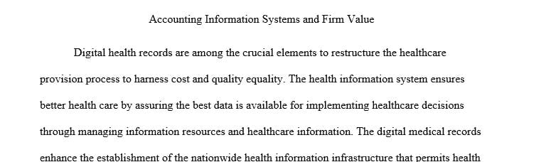 Write a response to Problem 6 from Ch. 1 "Accounting Information Systems and Firm Value"