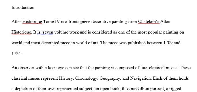 Write a three page analysis on a short section of a single art work of your choice.