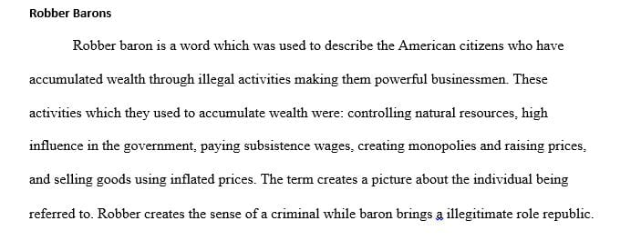 Write about Robber Barons