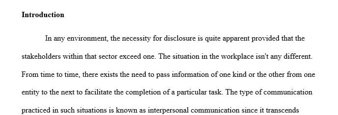 Write about an interpersonal concept of your choosing