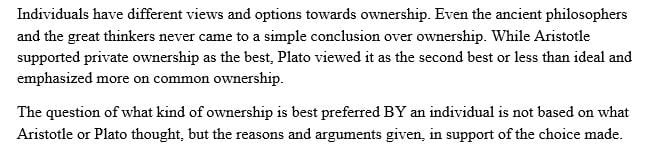 Write about any form of ownership