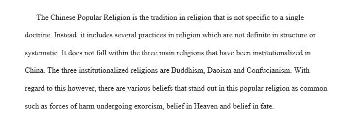 Write an essay of 1000-1250 words that analyzes key issues in Chinese Popular Religion