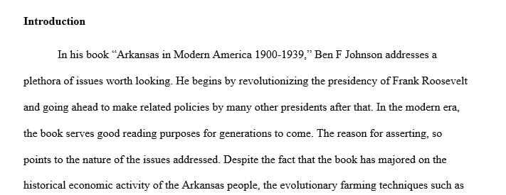 Write at least a five page review of Arkansas in Modern America