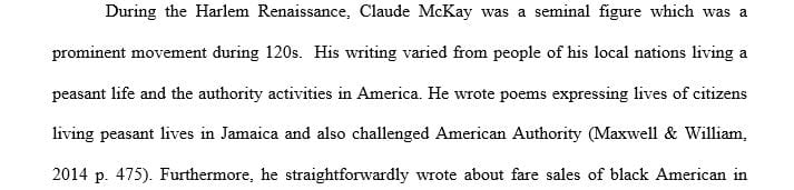 Write research paper about Claude Mckay