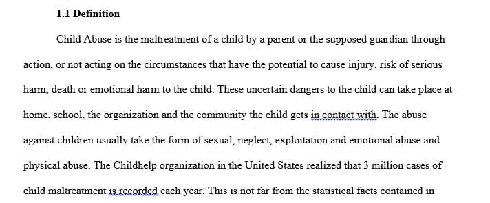 Child Abuse: how large is the problem and what are we doing about it