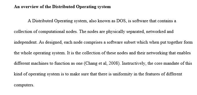 7 Pages Distributed operating system - 2000 words