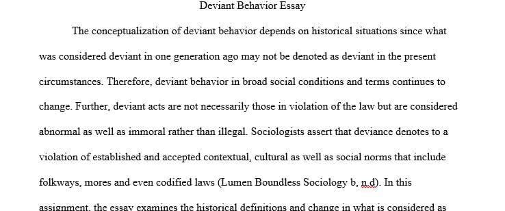 An examination of our historical definitions of deviant behavior