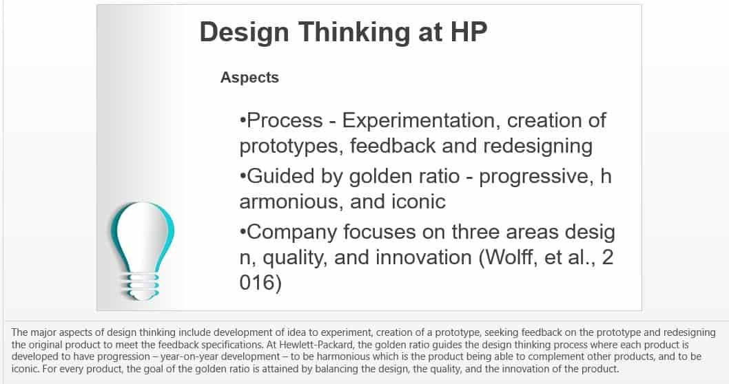 Aspects of design thinking paper HP company 