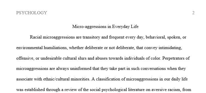 Briefly define racial microaggression and give an micro-aggression example of each theme and implicit message.