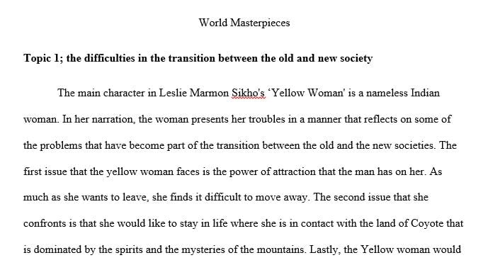 Character in Leslie Marmon Sikho's ‘Yellow Woman' is a nameless Indian woman