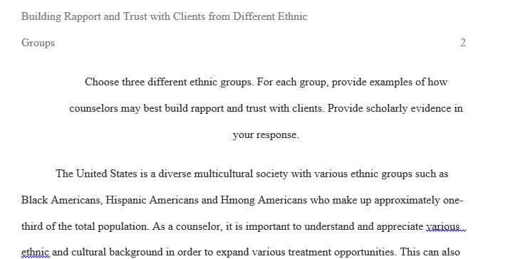 different ethnicity groups