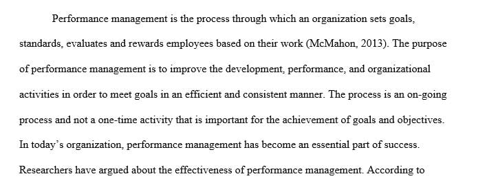 Compare and contrast two journal articles about performance management methods