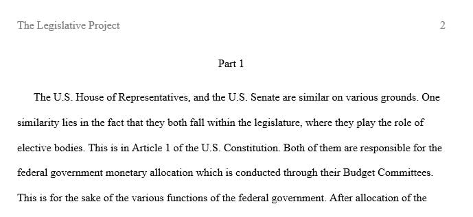 Compare the powers of the U.S. House of Representatives and the U.S. Senate.