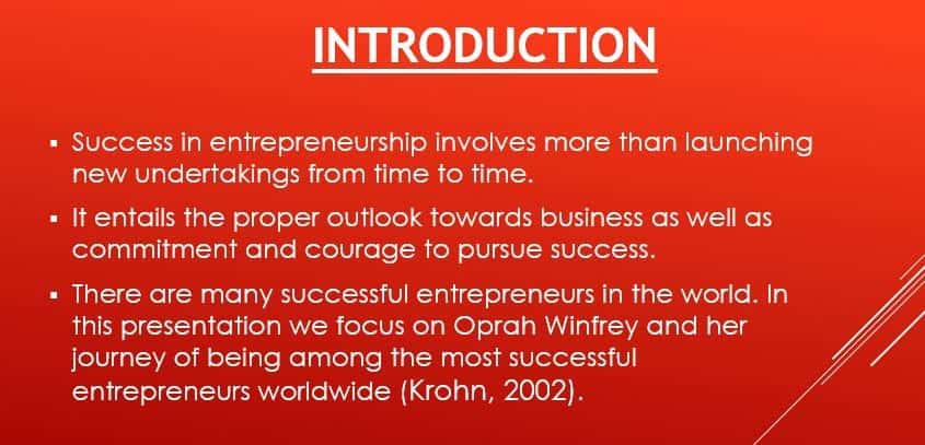 Conduct scholarly research on a successful entrepreneur and prepare a PowerPoint presentation on the entrepreneur.