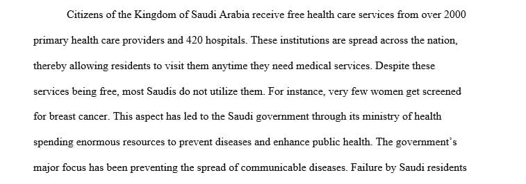 Consider the evolution of healthcare in the Kingdom of Saudi Arabia