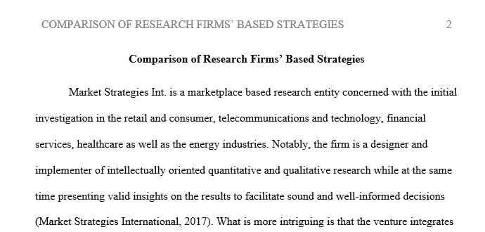 Contrast the services and tools provided by the two research firms.