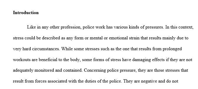 Define and analyze stress related to police work