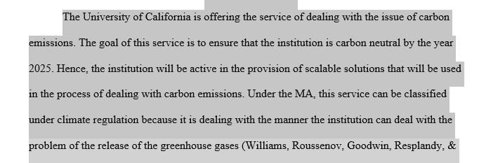 Describe six ecosystem services provided by the University of California, Irvine campus.