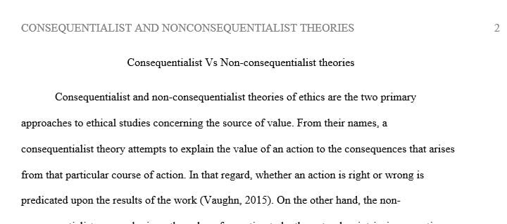 Describe the primary difference between consequentialist and non-consequentialist approaches to ethics.