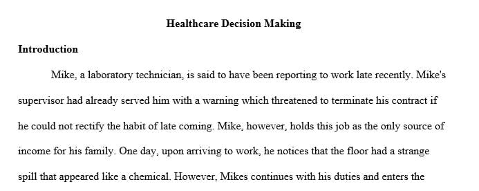 Describe the scenario involving Mike, the lab technician 