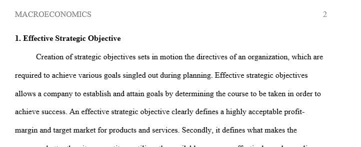  Describe what makes an effective strategic objective.