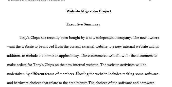 Discuss the support operations that the internally hosted Website will require after implementation.