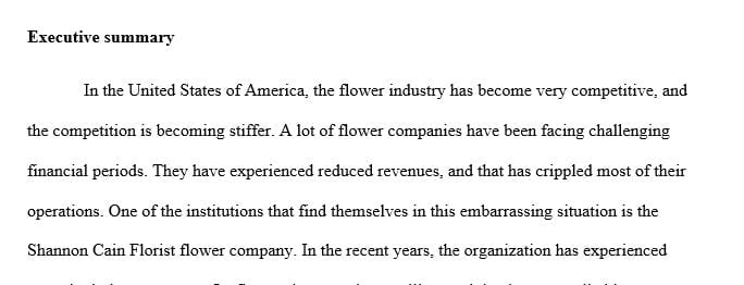 Executive summary - 1-2 pages highlighting key points of plan (new)