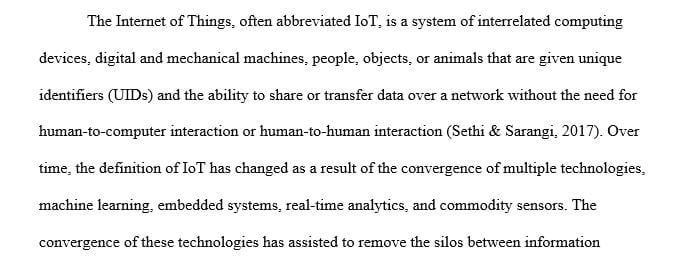 Explain the Internet of Things. Use at least three unique references.