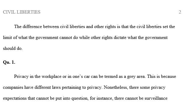 Explain the difference between civil liberties and other rights.