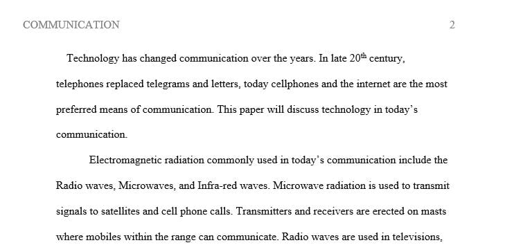 Explain the scientific and technical concepts related to communication