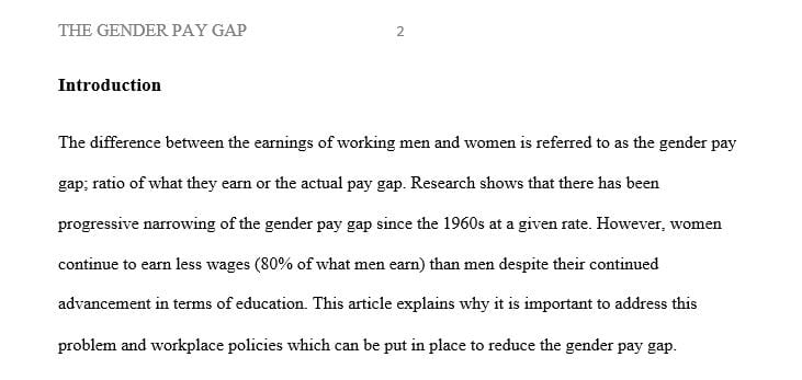 Explain what the gender pay gap is and how it has changed over time.