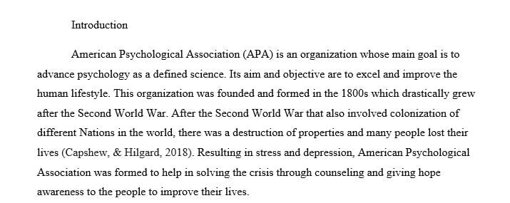 Exploring the Influence of the APA Within the Psychology Profession