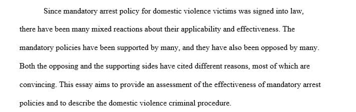 Exploring whether mandatory arrest laws in cases of domestic violence ...